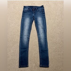 Maurices Dark Blue Denim Jeans skinny extra small regular XS - R